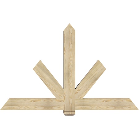 Ekena Millwork Kennewick Rough Sawn Timber Gable Bracket, Douglas Fir, 72"W x 45"H x 6"D x 6"F, 15/12 Pitch GBW072X45X0606KEN00RDF